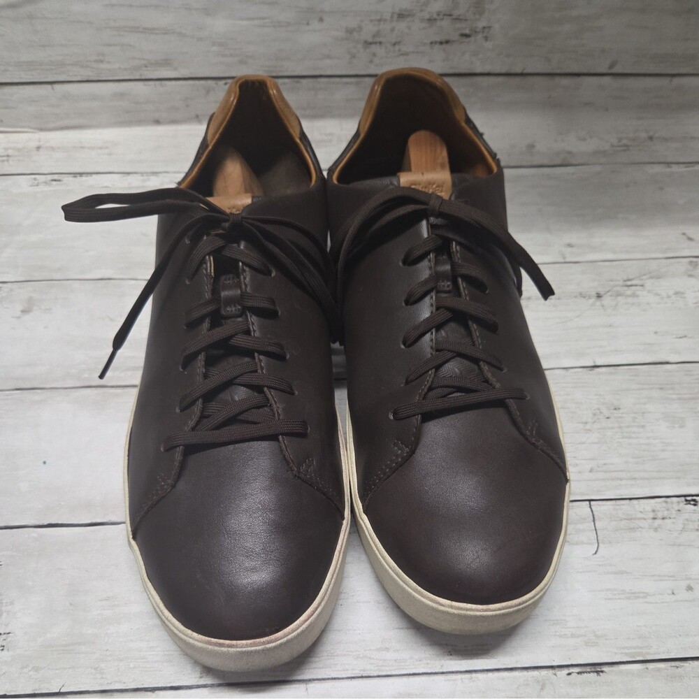 OluKai Lae'ahi Li 'Ili Shoes Mens Size 15 Brown Leather Low Top Casual Sneakers